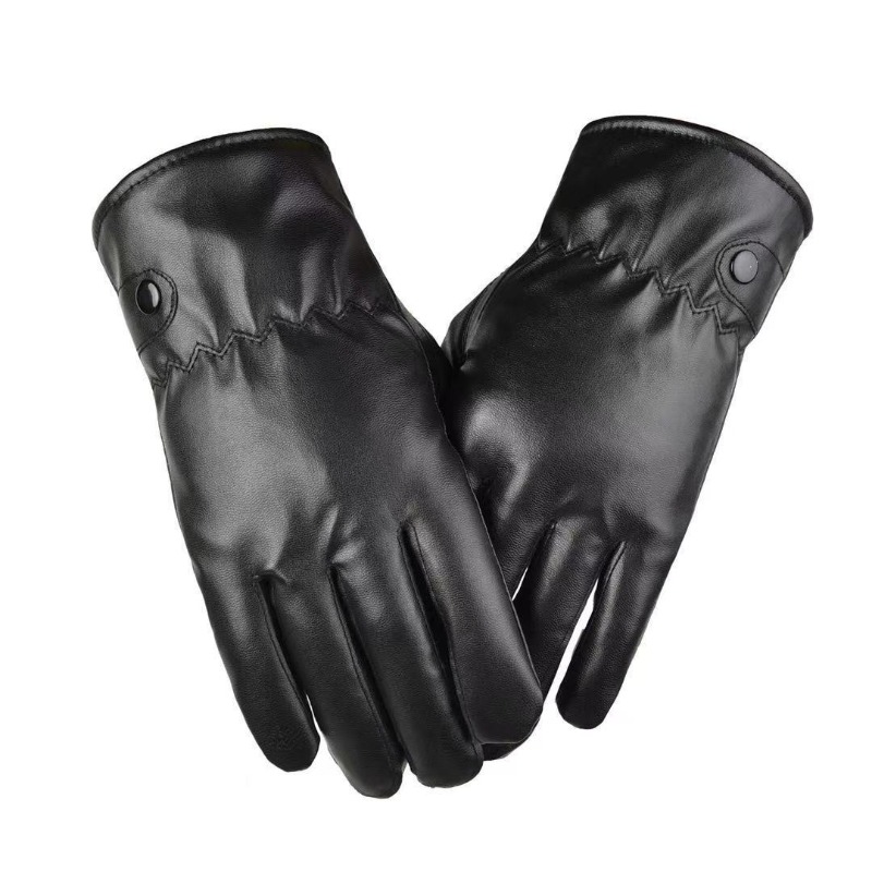 Leather Driving Glove - Gants en cuir PU noir pour